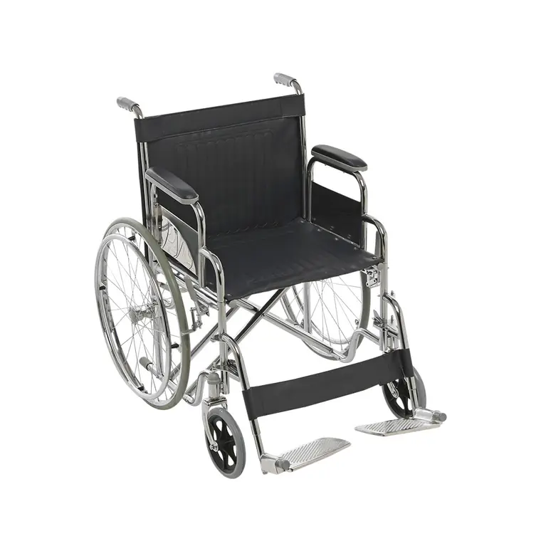 Silla de ruedas plegable con apoyapiés