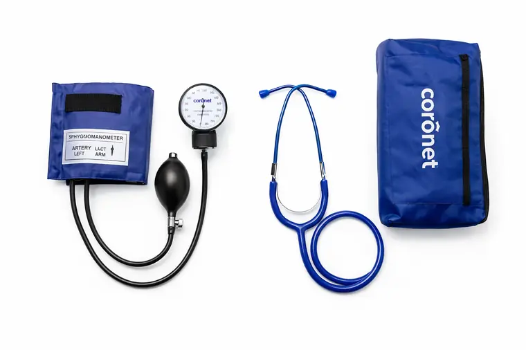Tensiómetro aneroide con estetoscopio, kit azul royal